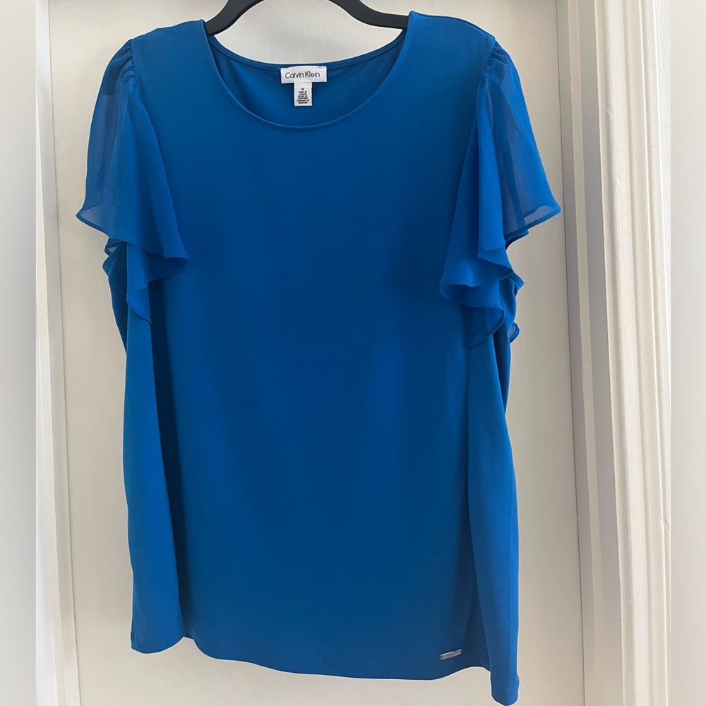 3/$20 bundle option - Calvin Klein Sky Blue blouse size Medium